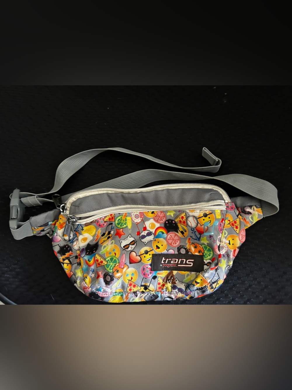 Trans by JanSport Emoji & Food Print Gray Fanny Pack - Multicolor